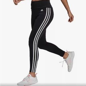 Adidas woman’s high rise climalite three stripes leggings